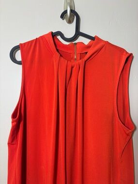 Worthington Bright Orange Knot-Neck Blouse